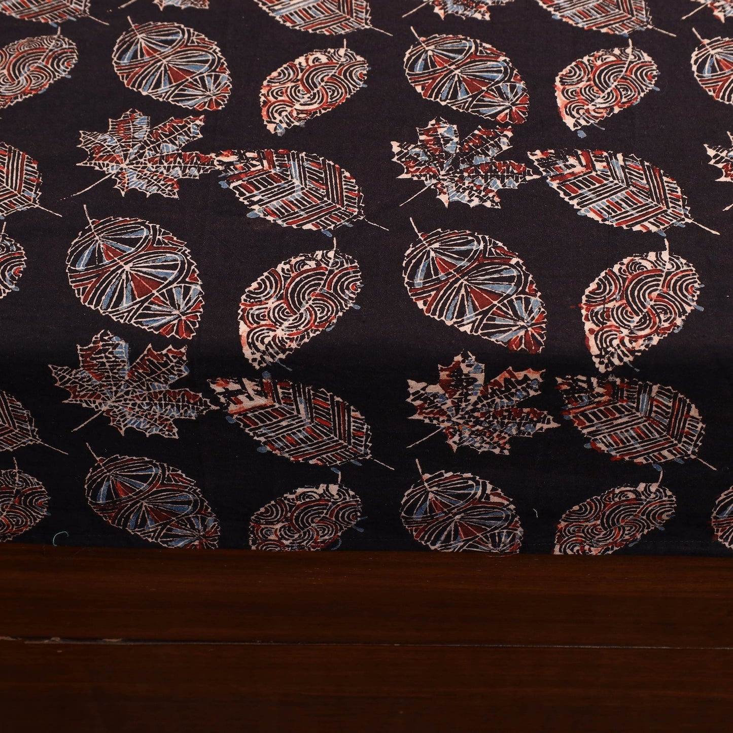 Black - Patchwork Block Print Ajrakh Cotton Double Bed Sheet Set 09