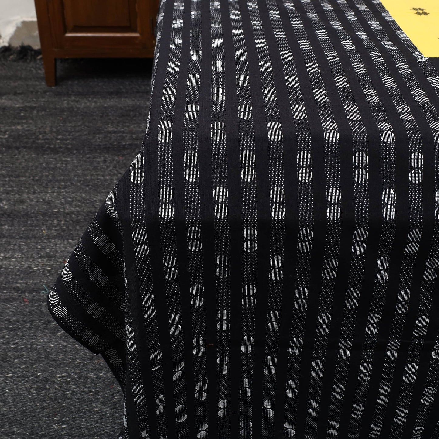 Buy Black Patchwork Cotton Double Jacquard Bed Sheet Set