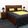Buy Black Patchwork Cotton Double Jacquard Bed Sheet Set