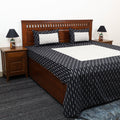 Black - patchwork cotton double jacquard bed sheet set 31