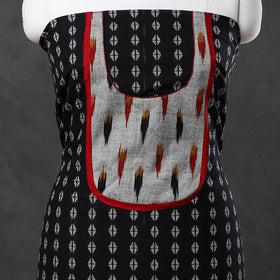 Black - patchwork cotton jacquard unstitched kurta material