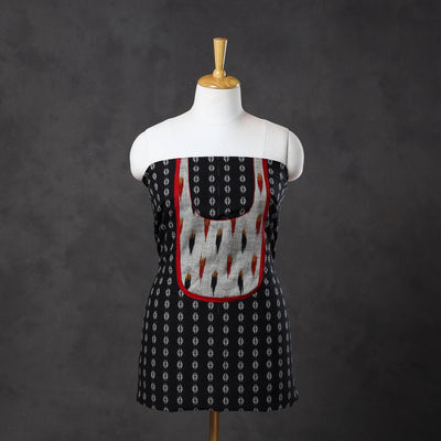 Black - patchwork cotton jacquard unstitched kurta material