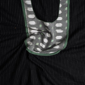 Black - patchwork cotton jacquard unstitched kurta material