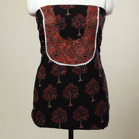 Black - patchwork cotton unstitched kurta material (2.6m)