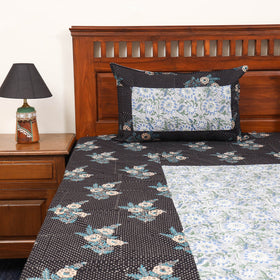 Patchwork hand double sanganeri bedsheet set (108 x 90 in)