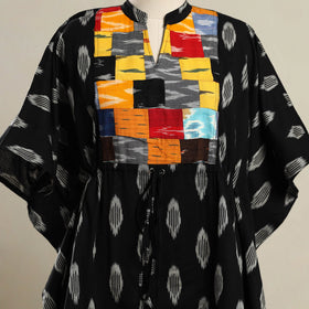 Buy Black Patchwork Pochampally Ikat Cotton Kaftan (Short)