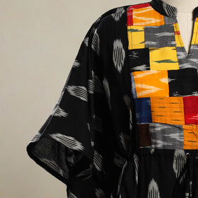 Buy Black Patchwork Pochampally Ikat Cotton Kaftan (Short)