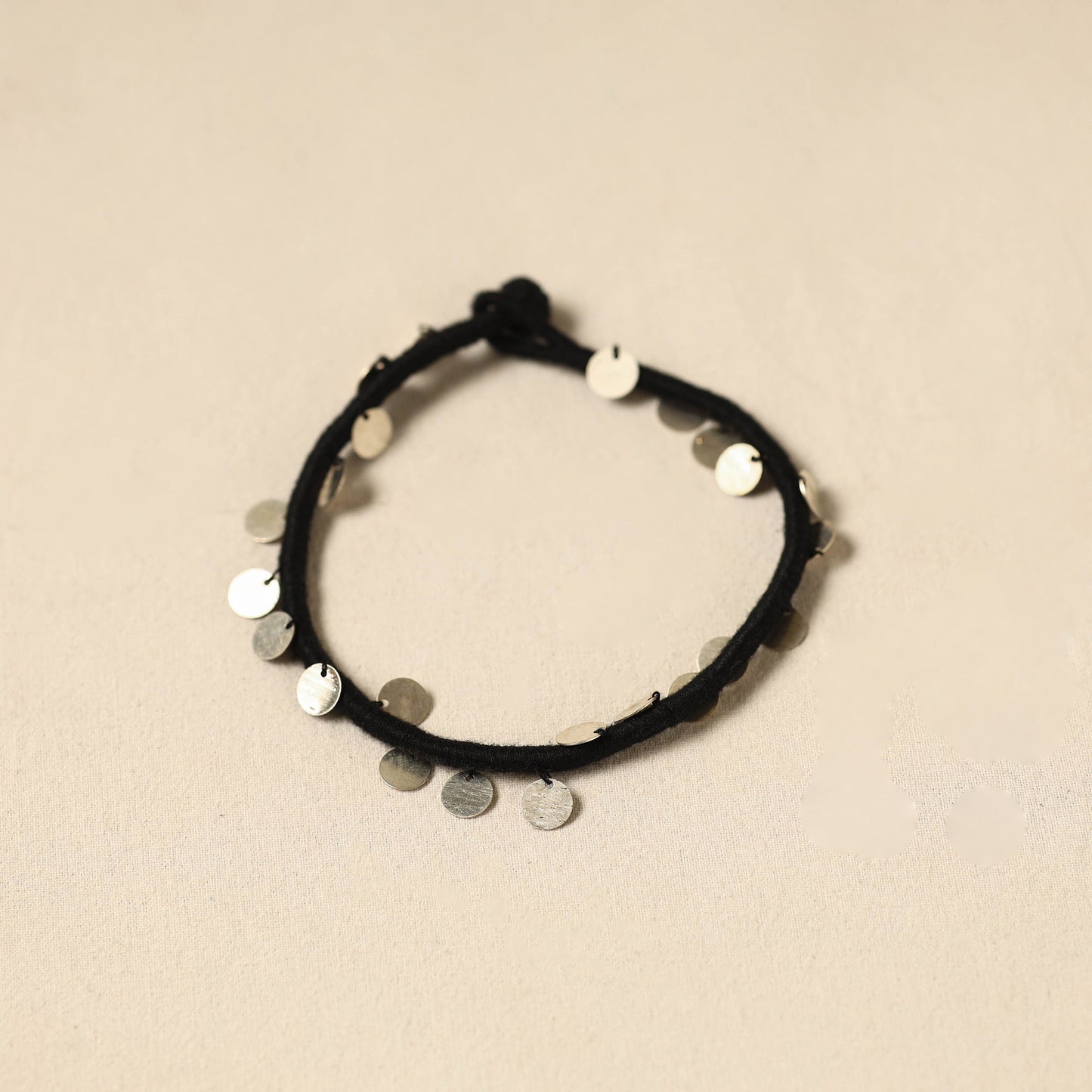 Black - patwa thread & bead work anklet by kailash 76