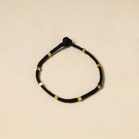 Black - patwa thread & bead work anklet by kailash 77