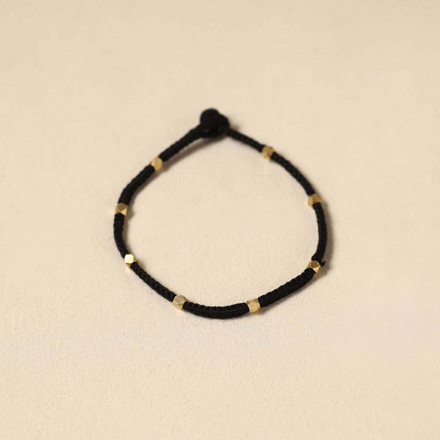 Black - patwa thread & bead work anklet by kailash 77