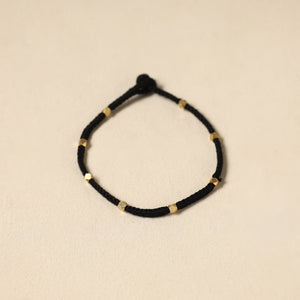 Black - patwa thread & bead work anklet by kailash 77