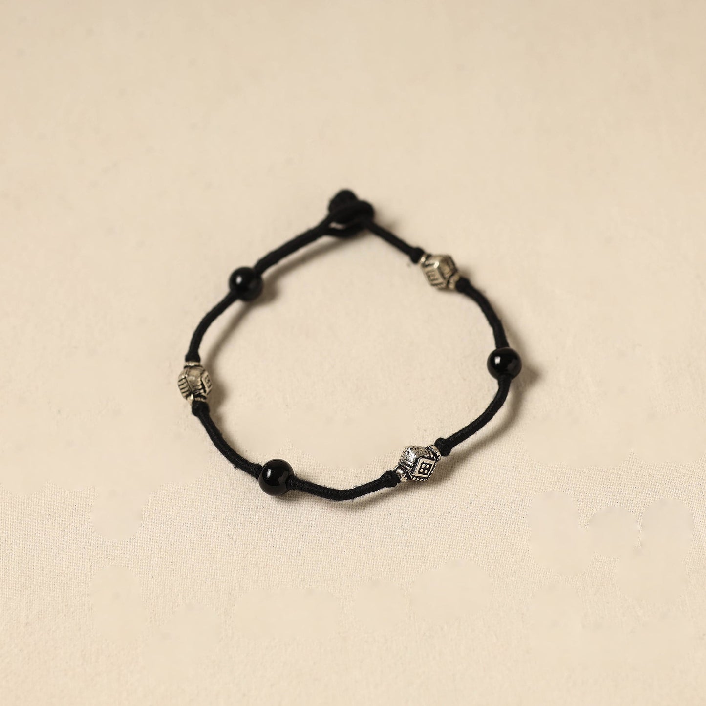 Black - patwa thread & bead work anklet by kailash 86