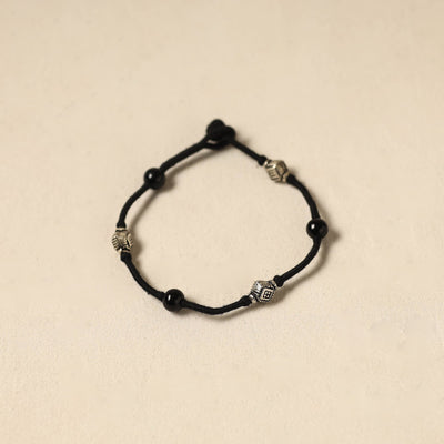 Black - patwa thread & bead work anklet by kailash 86