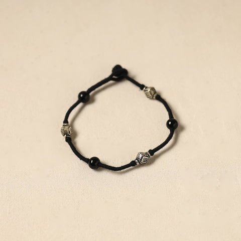 Black - patwa thread & bead work anklet by kailash 86