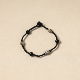 Black - patwa thread & bead work anklet by kailash 86