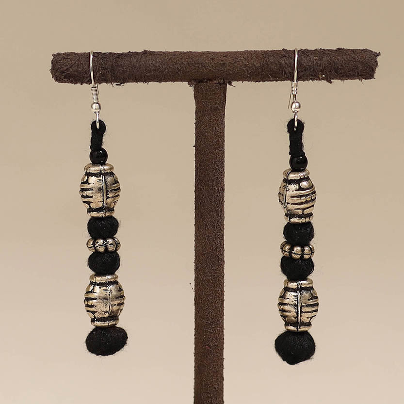 Black - patwa thread beads earrings by kailash 58