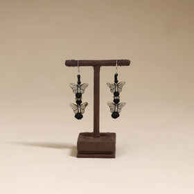 Black - patwa thread beads earrings by kailash 66