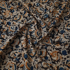 Buy Black Pedana Block Print Cotton Kalamkari Fabric