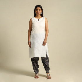  Black Pedana Block Print Cotton Kalamkari Salwar