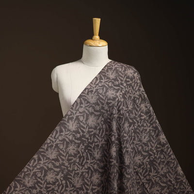 Black - pedana handwoven wool natural dyed kalamkari fabric