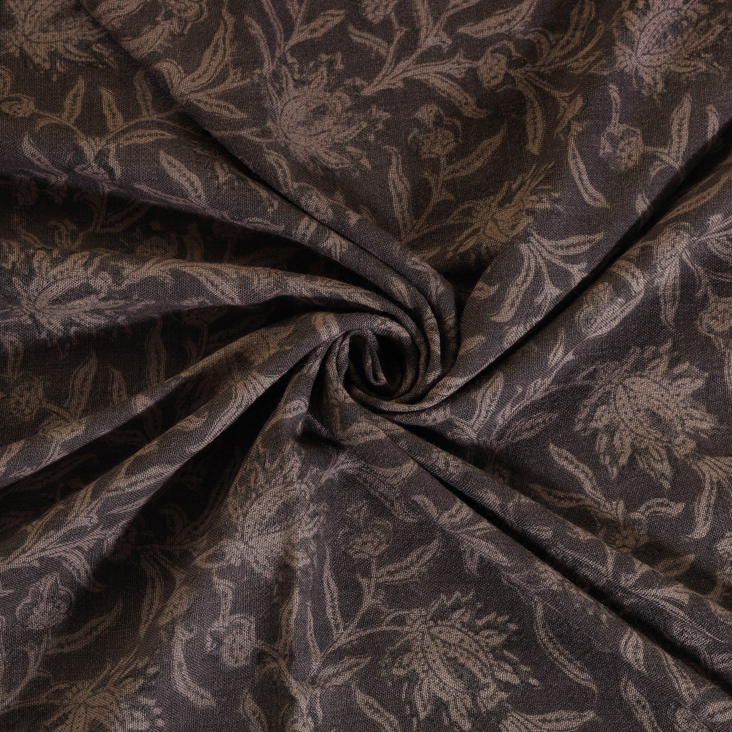 Black - pedana handwoven wool natural dyed kalamkari fabric