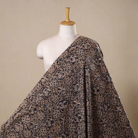 Black - pedana natural dyed cotton kalamkari fabric 07