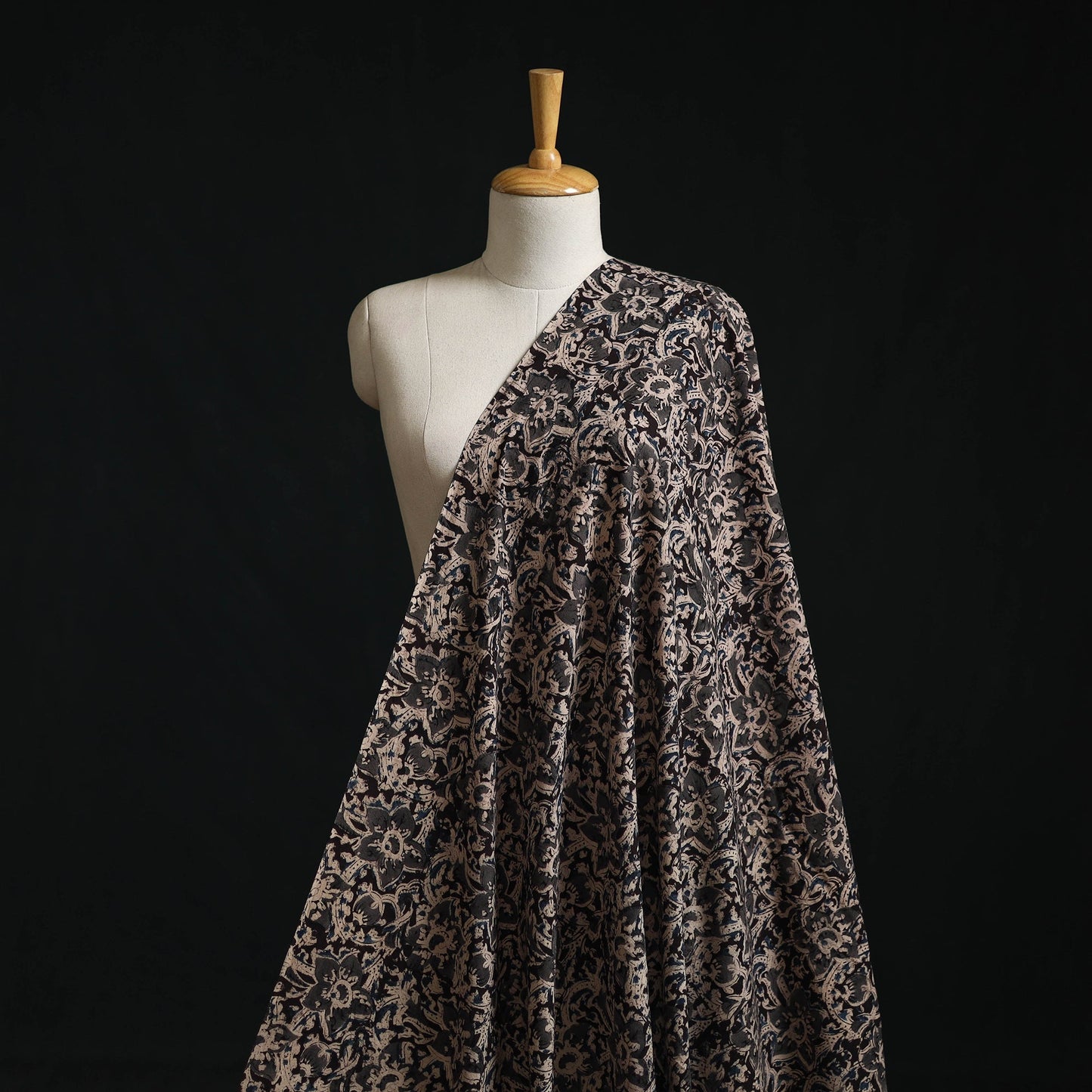Pedana block print natural dyed cotton kalamkari fabric 11