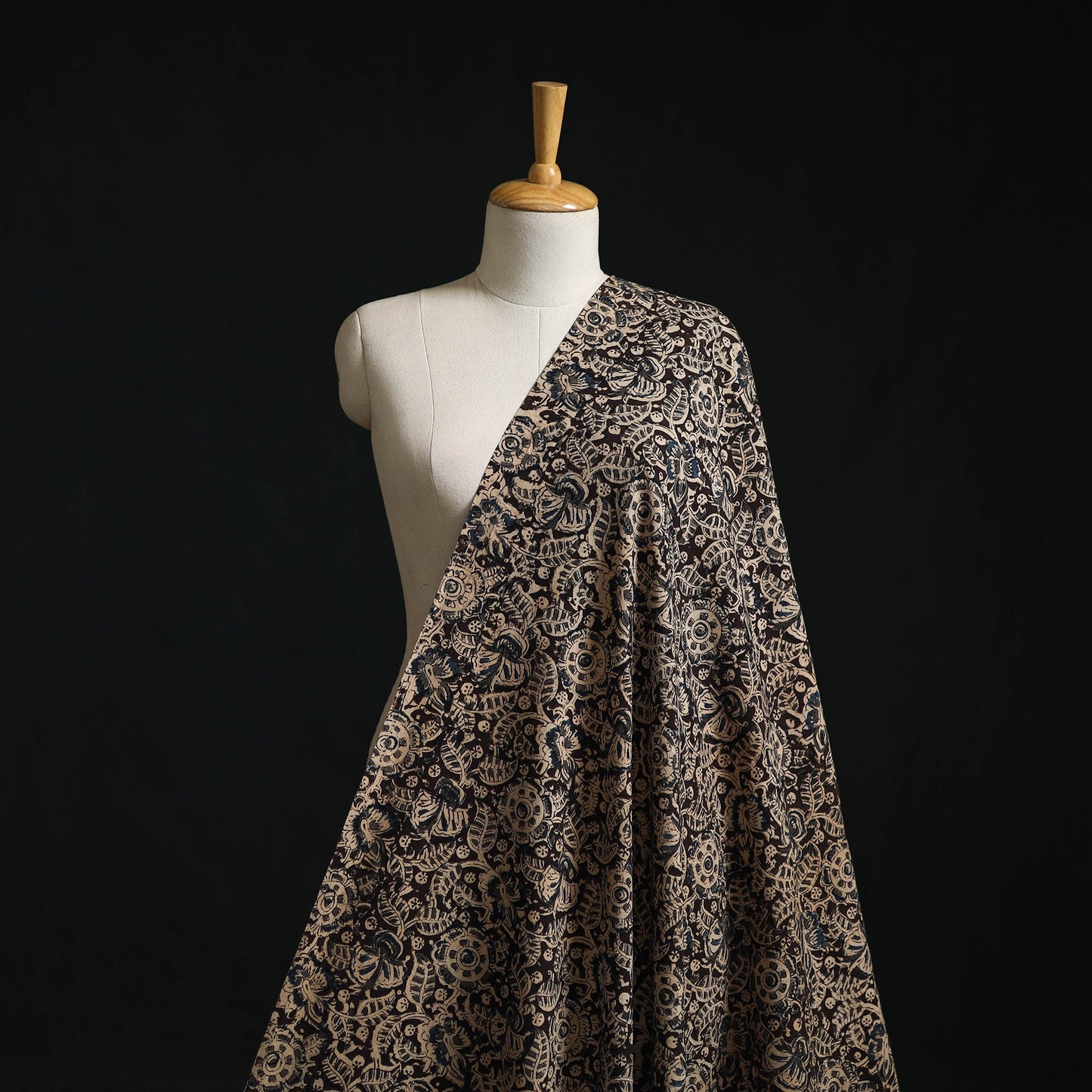 Pedana block print natural dyed cotton kalamkari fabric 13