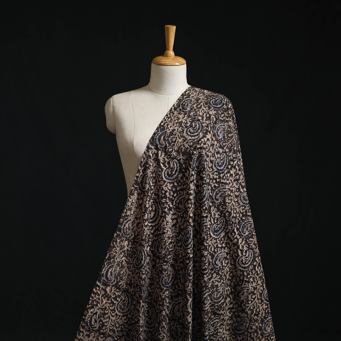 Pedana block print natural dyed cotton kalamkari fabric 15