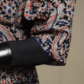Black - pedana natural dyed cotton short kalamkari kurta 04