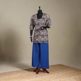 Black - pedana natural dyed cotton short kalamkari kurta 04
