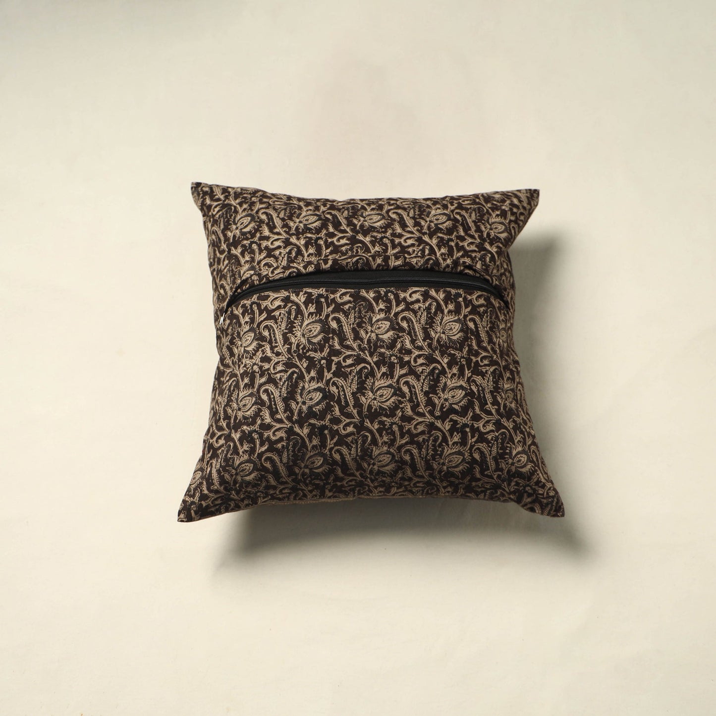 Black - pedana cotton kalamkari cushion cover 13