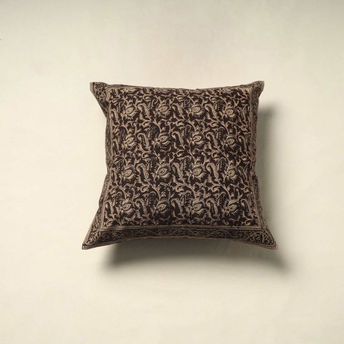 Black - pedana cotton kalamkari cushion cover 13
