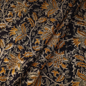  Black Pedana Block Print Cotton Kalamkari Fabric