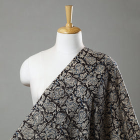  Black Pedana Block Print Cotton Kalamkari Fabric