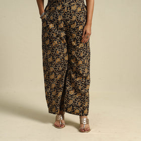  Black Pedana Block Print Cotton Kalamkari Palazzo