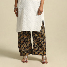  Black Pedana Block Print Cotton Kalamkari Palazzo