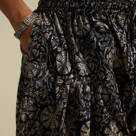  Black Pedana Block Print Cotton Kalamkari Salwar