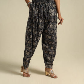  Black Pedana Block Print Cotton Kalamkari Salwar