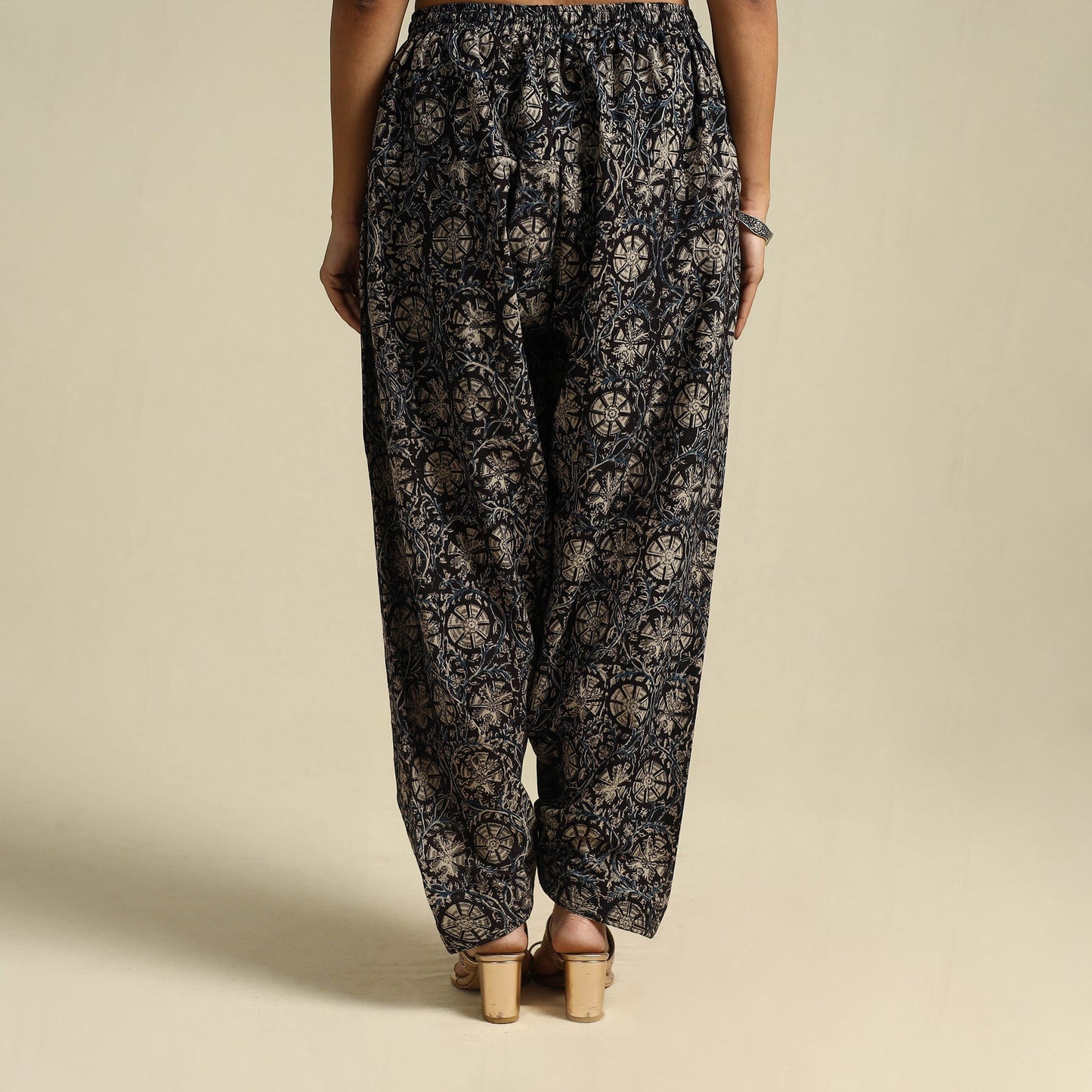  Black Pedana Block Print Cotton Kalamkari Salwar