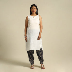  Black Pedana Block Print Cotton Kalamkari Salwar