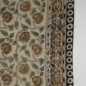 Black Pedana Block Print Cotton Kalamkari Saree