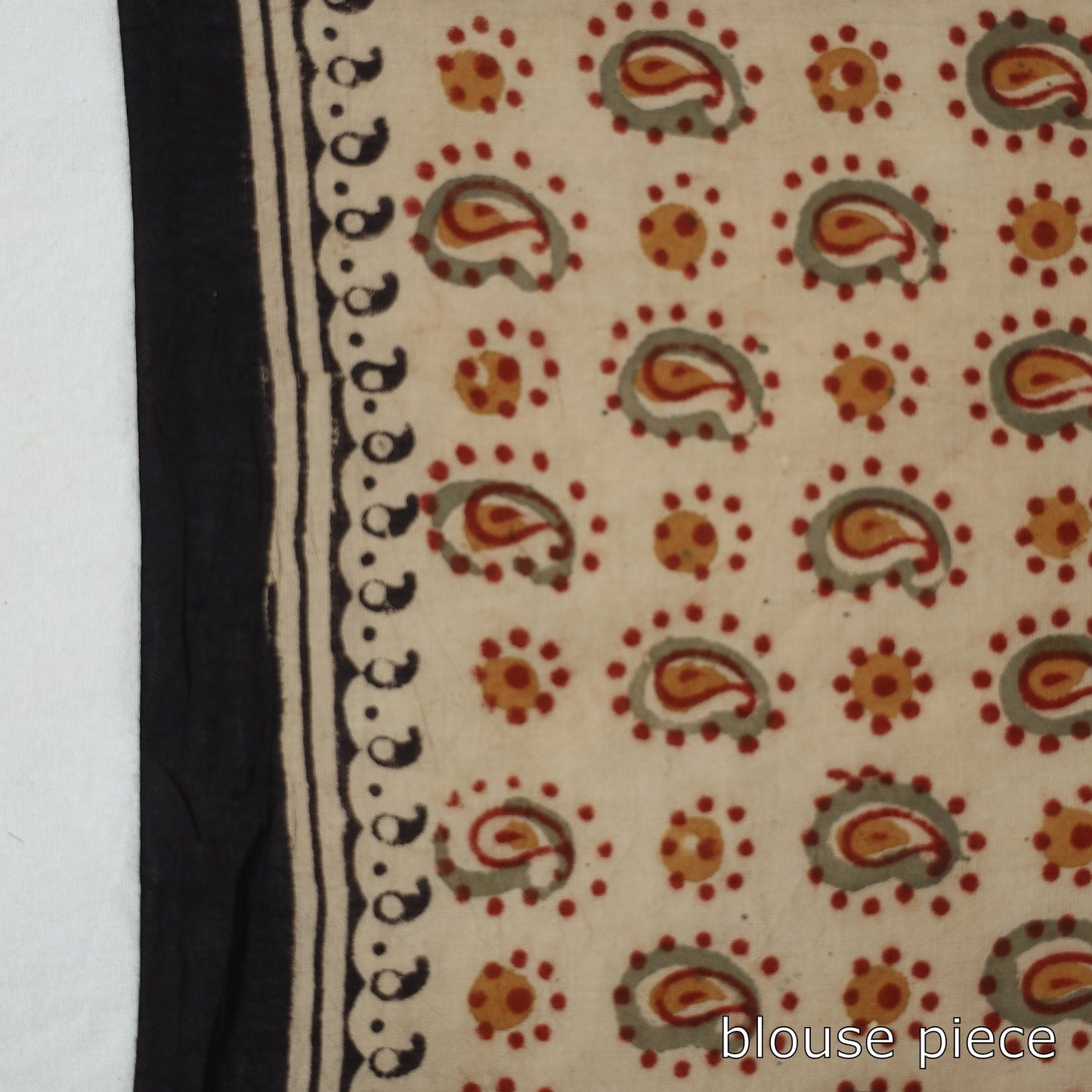 Black Pedana Block Print Cotton Kalamkari Saree