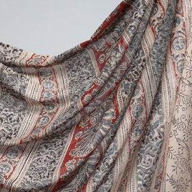 Black Pedana Block Print Cotton Kalamkari Saree