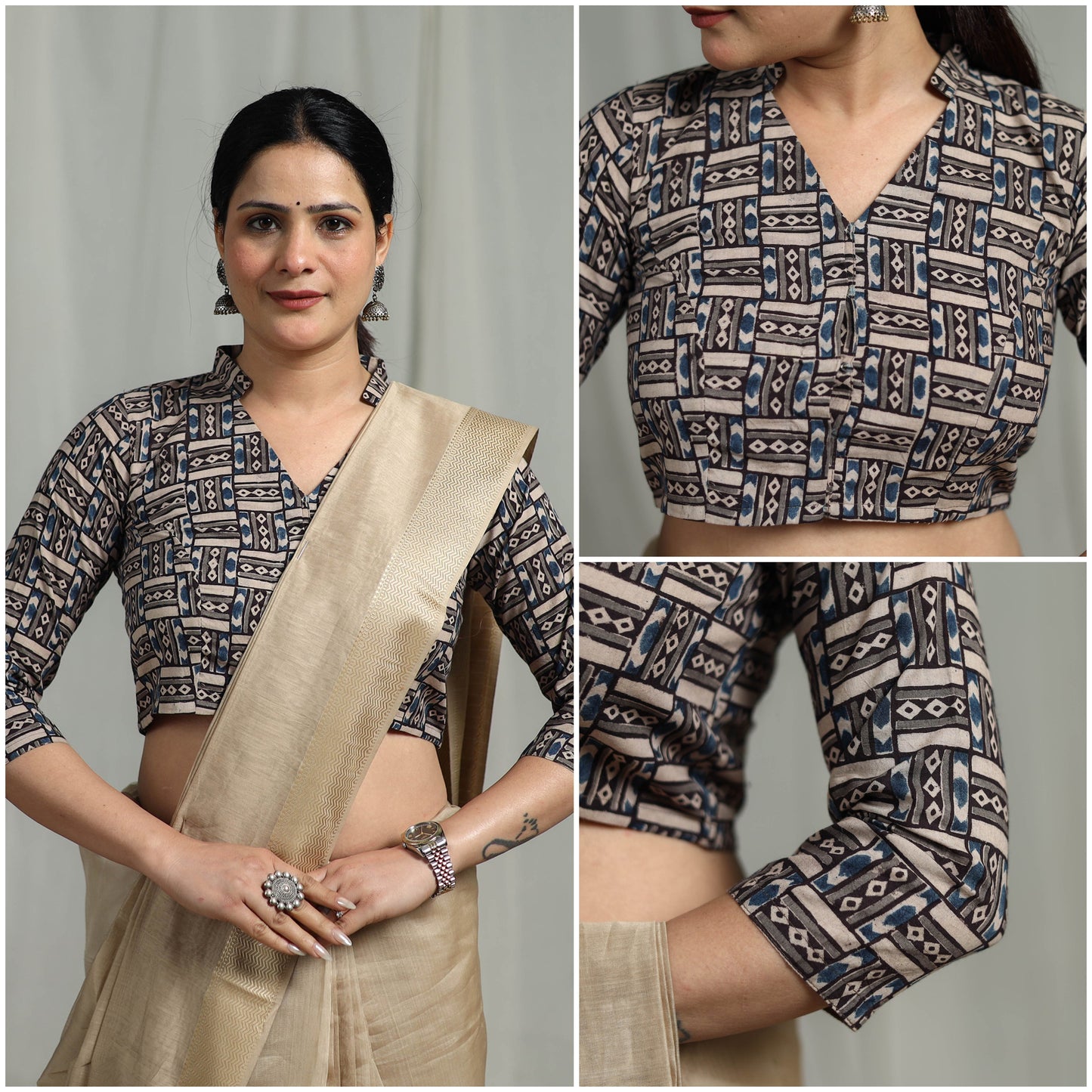 Black - pedana cotton natural dyed kalamkari readymade