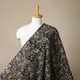 Pedana Hand Block Print Mul Cotton Black Kalamkari Fabric