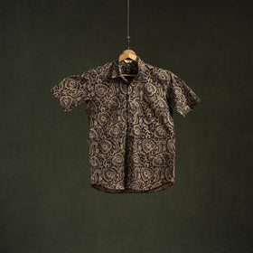Pedana hand block print natural dyed cotton half sleeve men