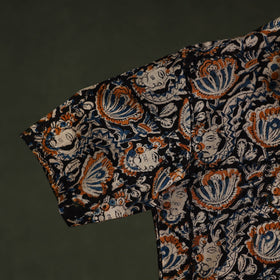 Pedana hand block print natural dyed cotton half sleeve men