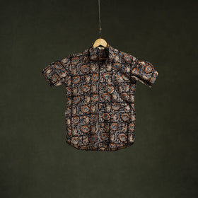 Pedana hand block print natural dyed cotton half sleeve men