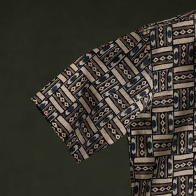 Pedana hand block print natural dyed cotton half sleeve men